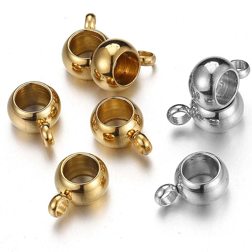 IRON SPACER BEAD WITH PENDULUM HOLES MIX -+ 4mm