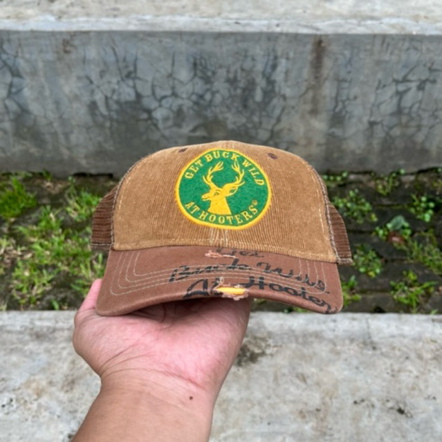 Lets Get Buck Wild At Hooters Ball Cap Corduroy Trucker Hat One Size Baseball