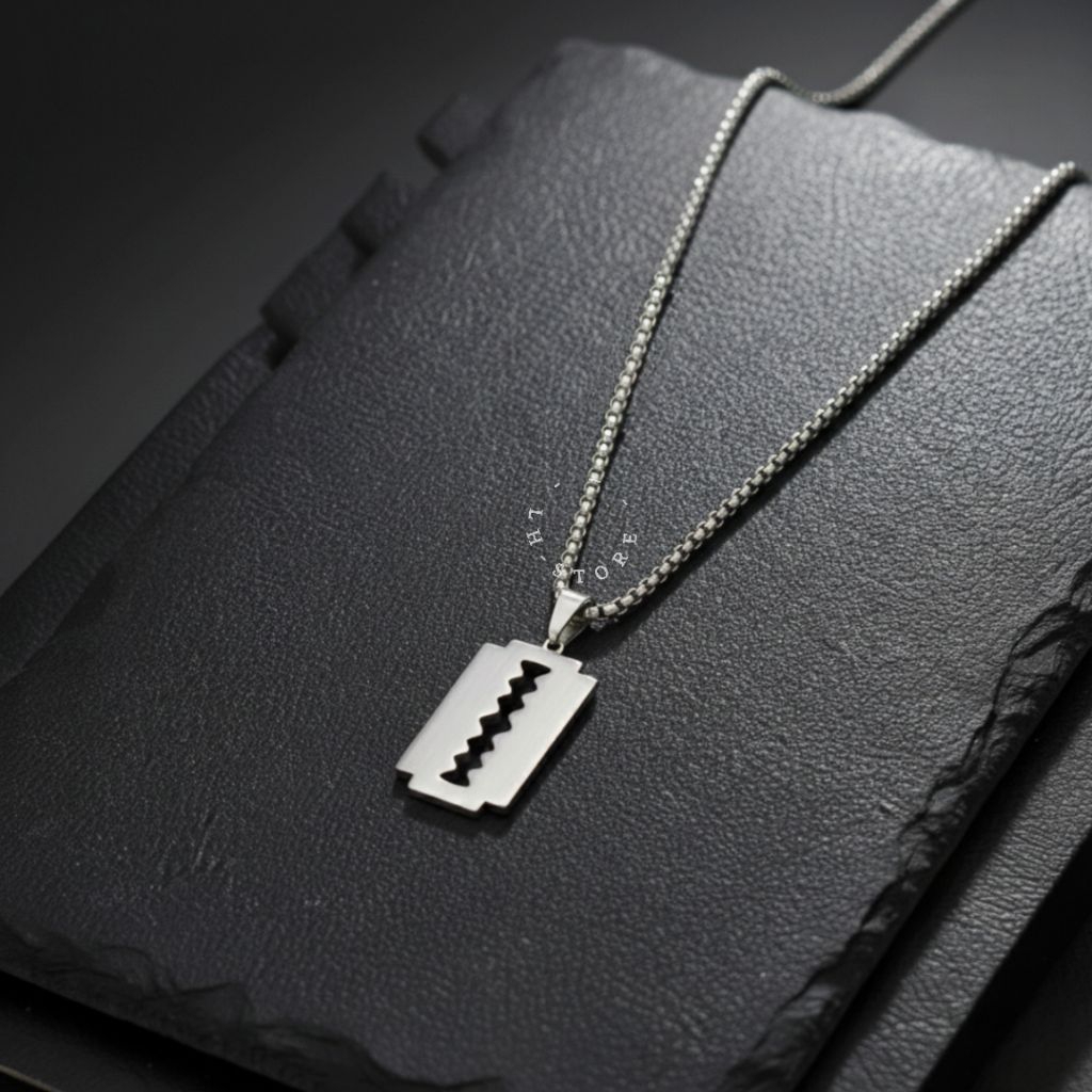 Unisex Hip Hop Grunge Razor Chain Necklace - Blade Necklace Aesthetic