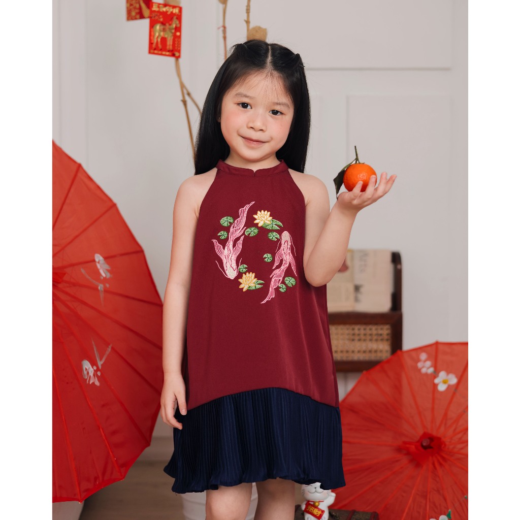 ชุดยูหมิง | กระต่ายฮาซันนี่ | ชุดเดรสจับจีบคอ CNY สําหรับเด็ก | ชุด CNY | กี่เพ้าเด็ก | ชุดเดรสกี่เพ