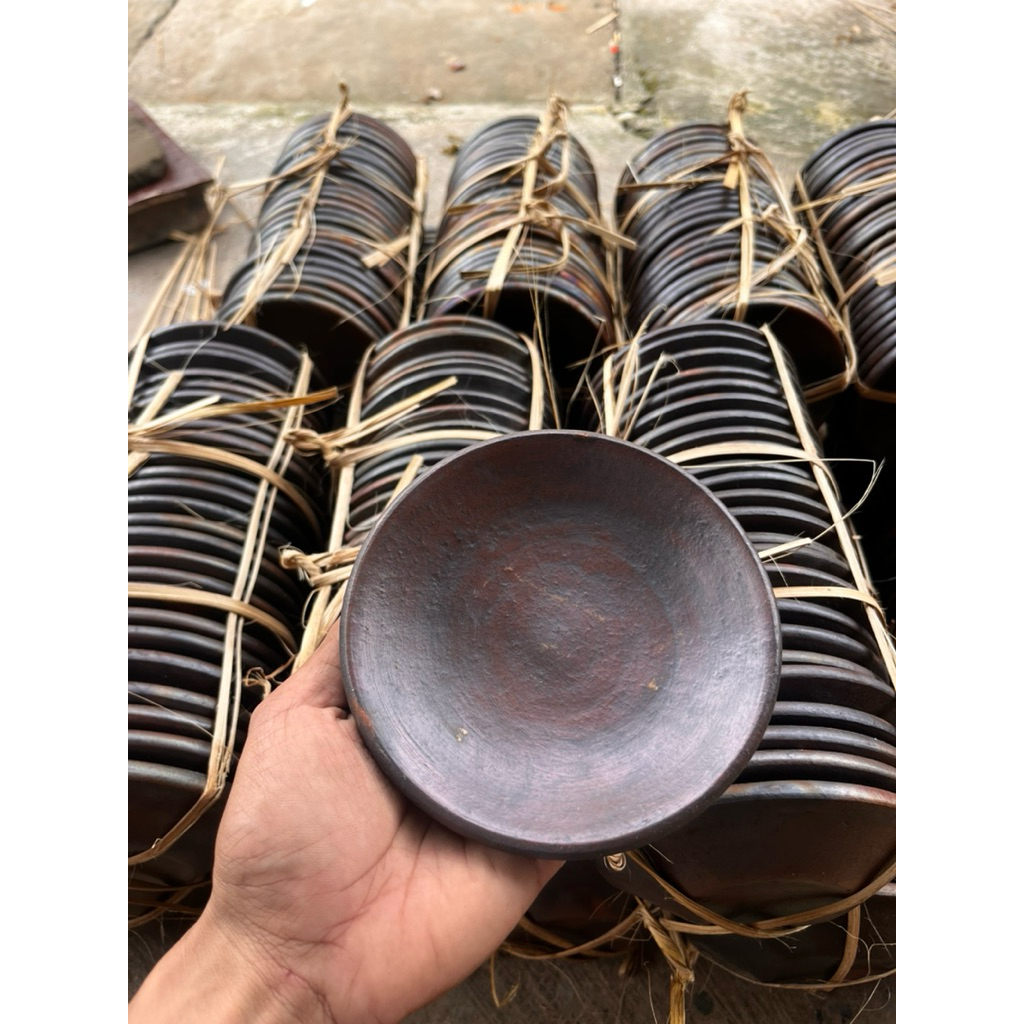 เขียง Cobek Layah บาง 14 ซม. เครื่องปั้นดินเผาดินเหนียว