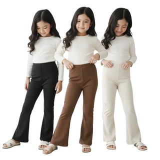 Celana Cutbray Anak Perempuan Bahan Scuba Lembut Model Korean Style Untuk Usia 4 - 15 Tahun