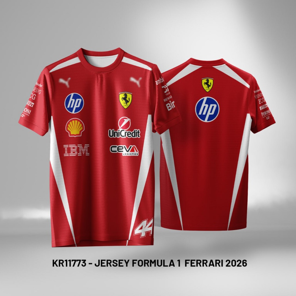 ทีมล่าสุด F*rrari 2026 เสื้อยานยนต์ Unisex Dryfit Fullprint KR11773 - KR11780