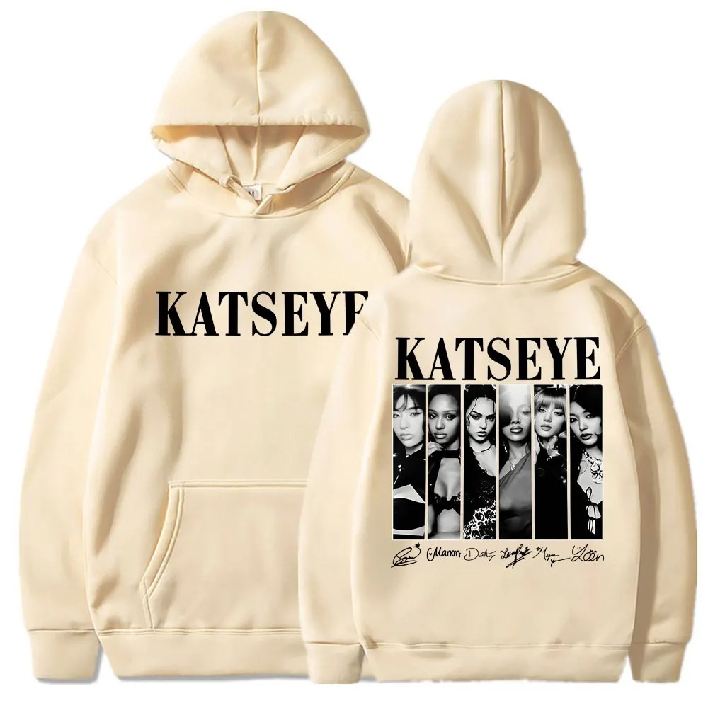 KATUN Limted Kpop Katseye พิมพ์ Hoodie - เสื้อกันหนาวขนแกะผ้าฝ้ายสําหรับผู้ชายและผู้หญิง