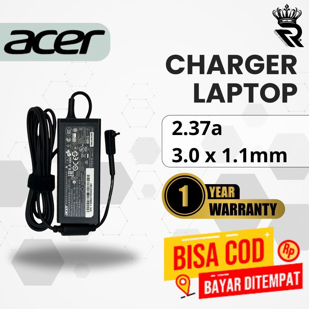 อะแดปเตอร์ชาร์จสําหรับ Acer Travelmate Spin B118-G2-R B118-G2-RN P2 P2144-51 2.37A 3.0x1.1 มม.แล็ปท็