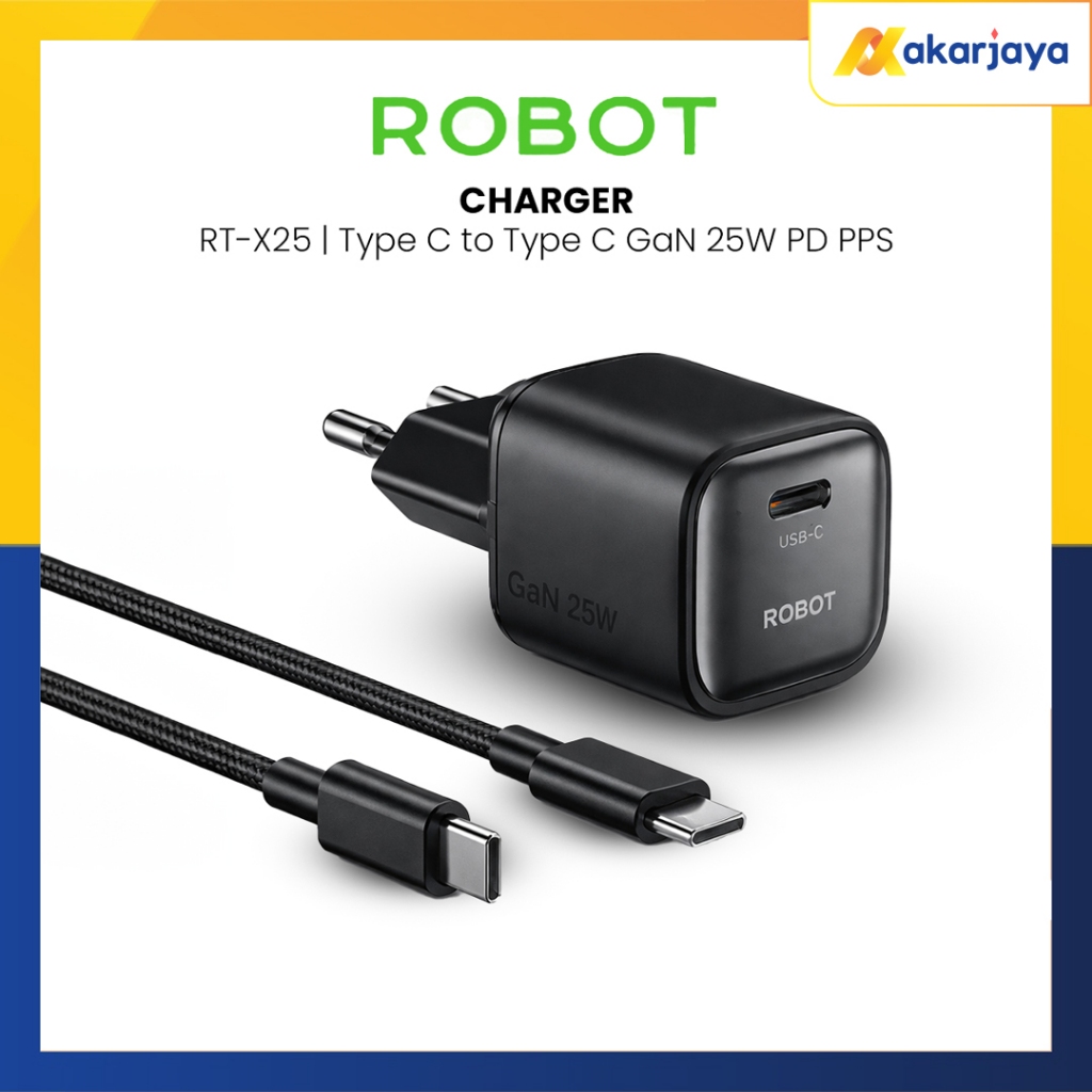 ROBOT RT-X25 25W แฟชั่น Series Mini GaN Charger Fast CHARGING PPS Super Fast CHARGING PD QC3.0 พร้อม