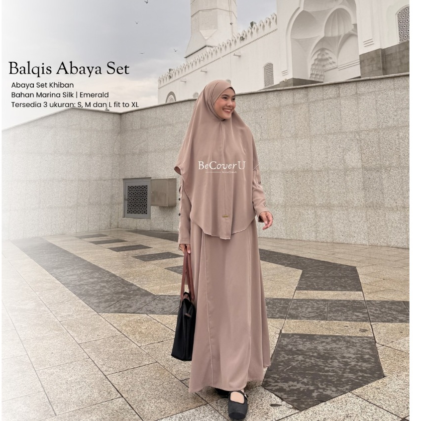 BeCover U Balqis Series | Abaya Set ชุด Khimar Anti UV Gamis Umarh