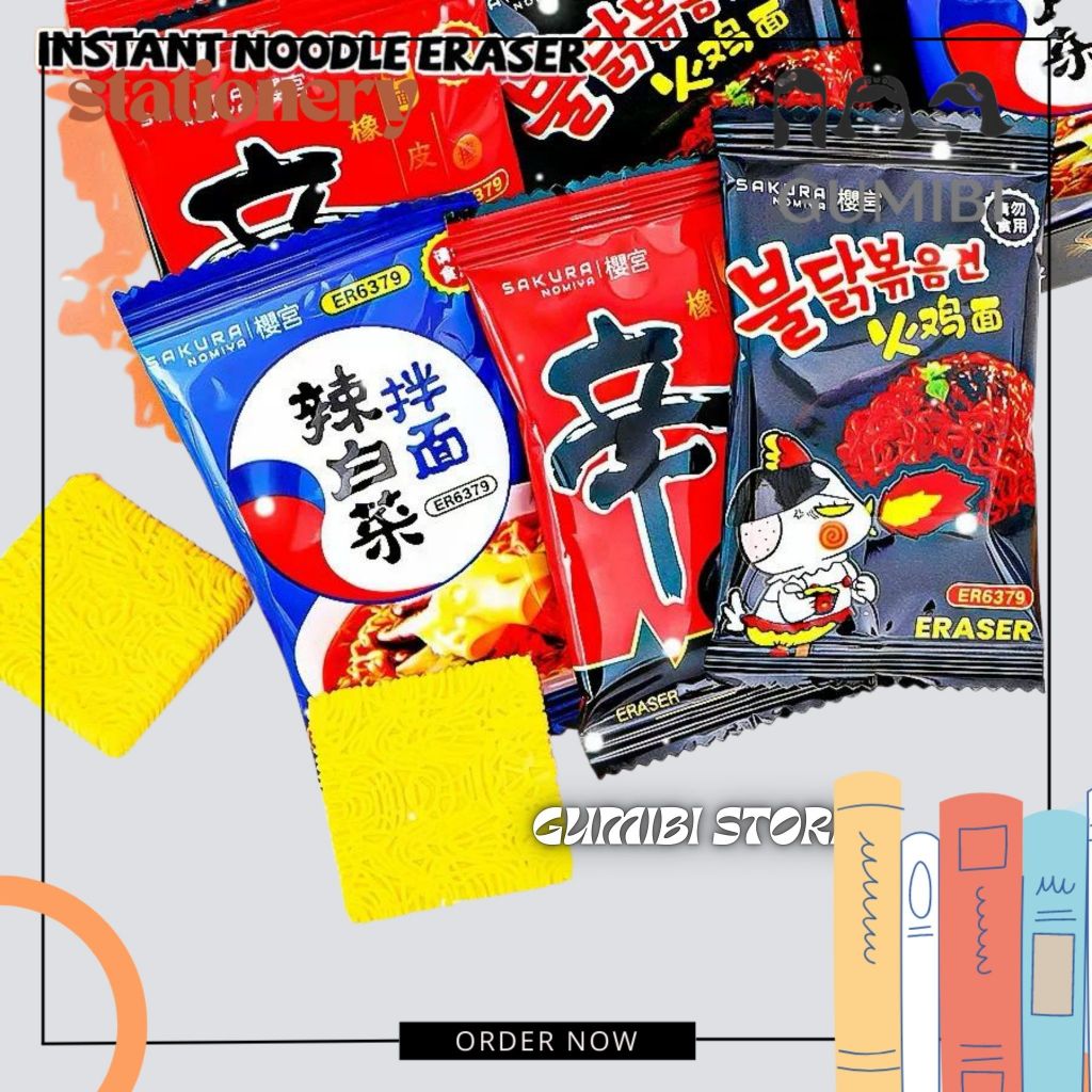 3D 3D PENCIL ERASER INSTANT NOODLE CHARACTER RAMEN NOODLE GUMIBI STORE