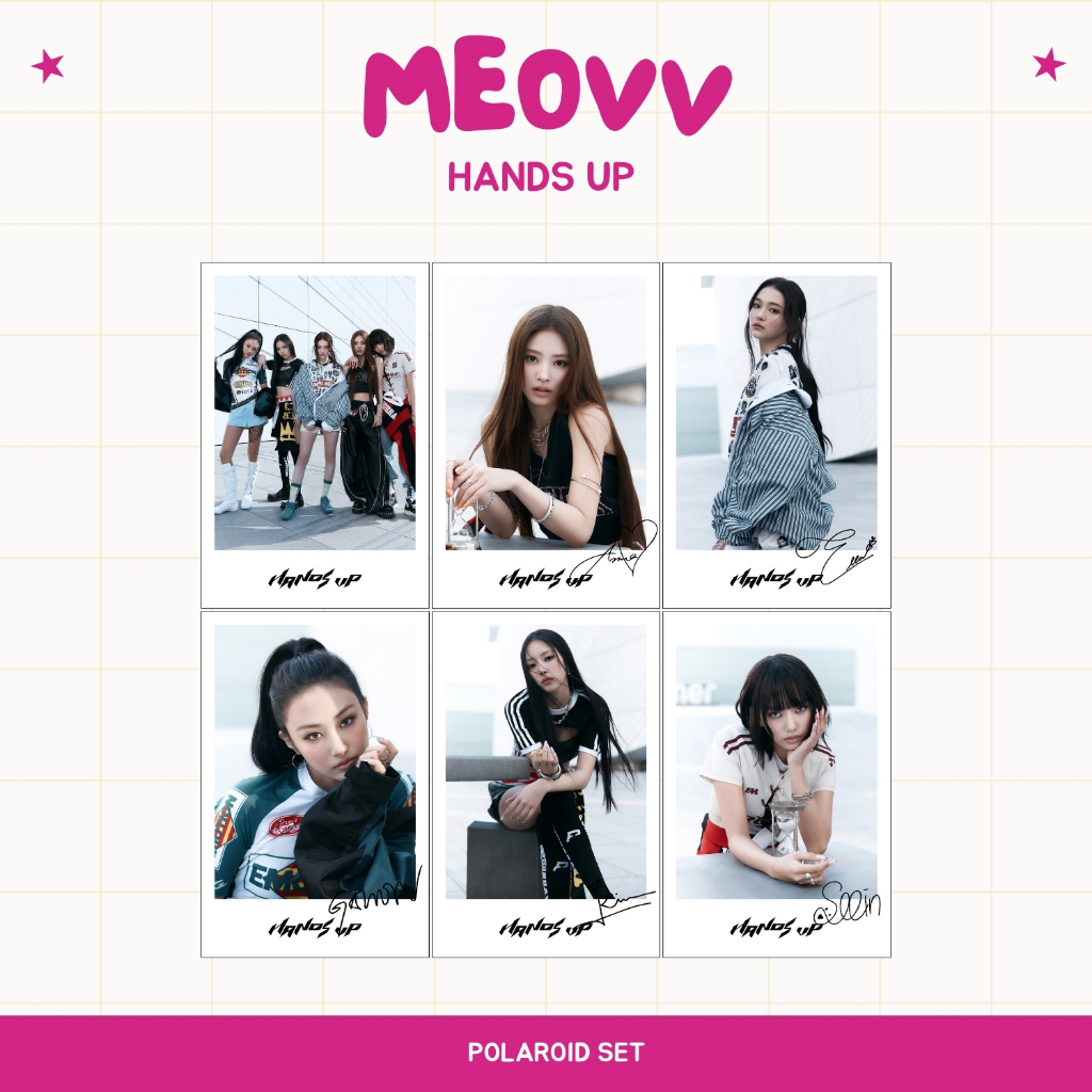 HOLOGRAM POLAROID MEOVV HANDS UP 6 ชิ้น KPOP UNOFFICIAL GAWON ANNA SOOIN NARIN ELLA