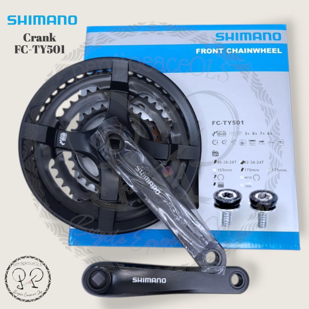 ข้อเหวี่ยง Shimano FC-TY501 หน้าเกียร์หน้า 3 สปีด Chainwheel Shimano