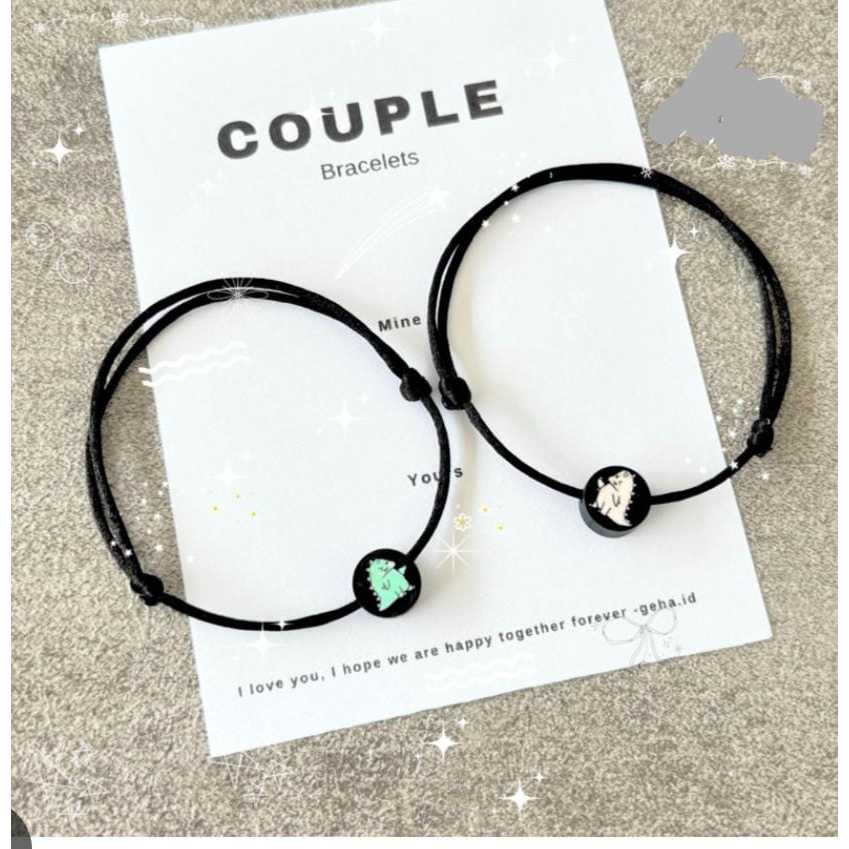 DINO COUPLE LEATHER STRAP BRACELET/COUPLE BRACELET
