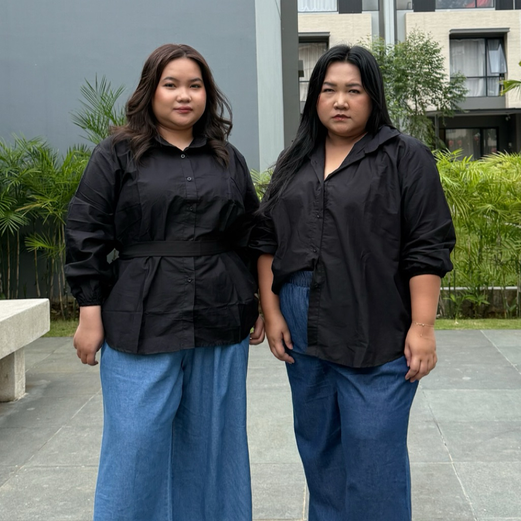 KEMEJA BigLevel - Karina Oversize Shirt Big Size - เสื้อเชิ้ตทํางานผู้หญิงจัมโบ้
