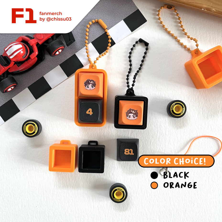 GANTUNGAN F1 พวงกุญแจปุ่มกด MCLAREN (Oscar Piestri Lando Norris F1 Trinkets Merch) Phonestrap HP Han