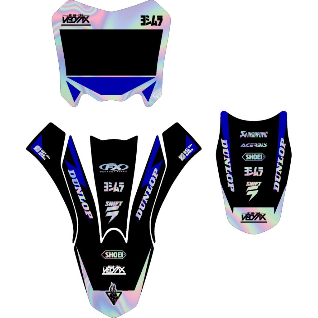 HOLOGRAM DECAL STICKER FRONT REAR FENDER NUMBER PLATE CRF 110 ชื่อชื่อที่กําหนดเองฟรีและหมายเลข
