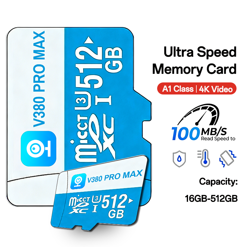 V380 pro Max Micro SD Card Camera V380 pro CCTV Class 10 ความเร็ว 100mbps16GB-512GB