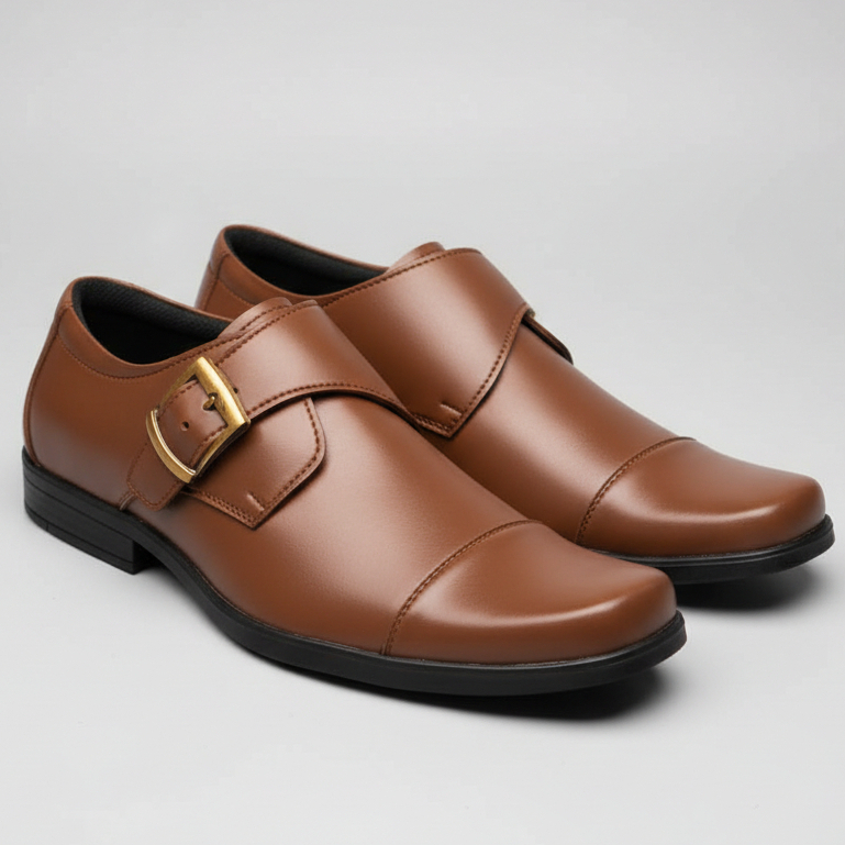 PAULMAY - รองเท้าทํางานทางการสําหรับผู้ชาย Milan 80 - Monkstrap Light Brown