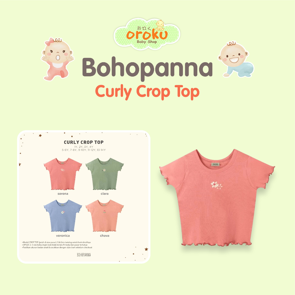 BOHOPNA CURLY CROP TOP / GIRLS CROP TOP