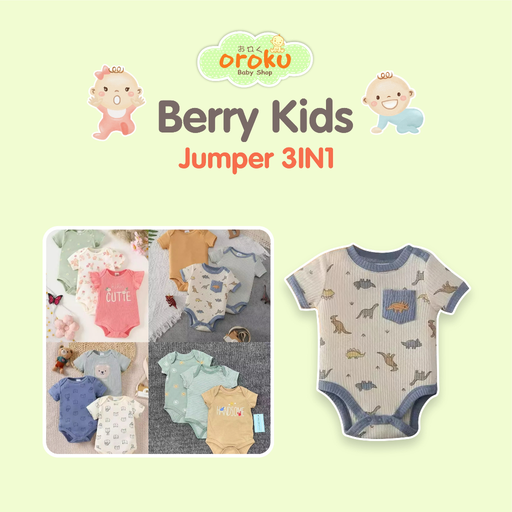 BERRY KIDS 3IN1 JUMPER / BABY SHORT JUMPER PACK OF 3