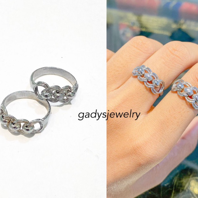 REPLIKA Coco list Half silver viral Ring 24krt Gold Plated Crum Light Gold 8 กรัม Premium Replica Wo