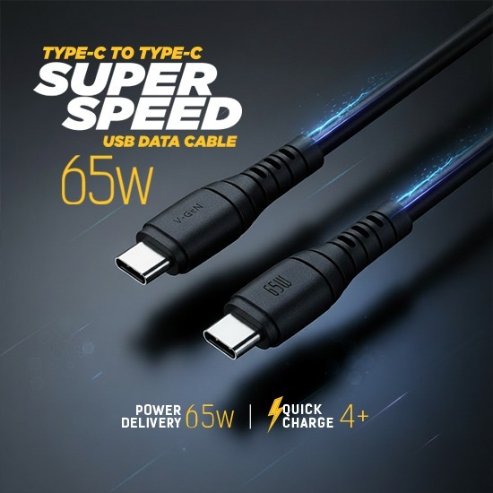V-GeN VGC-39 Type C ถึง Type C Data Cable QC 4.0 PD 65W, QC 4.0+, 2 เมตร