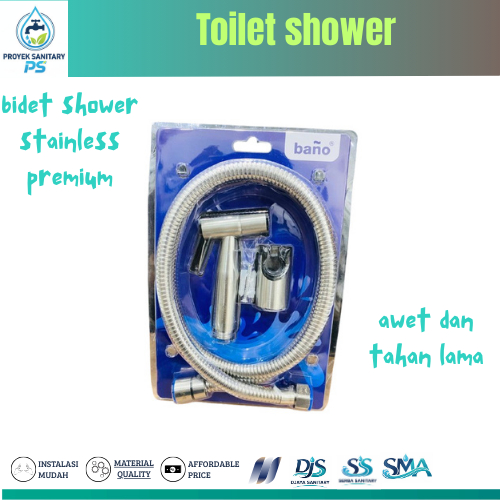 Jet Shower Stainless SUS 304 Chrome Bano / Bidet Shower Toilet Bano