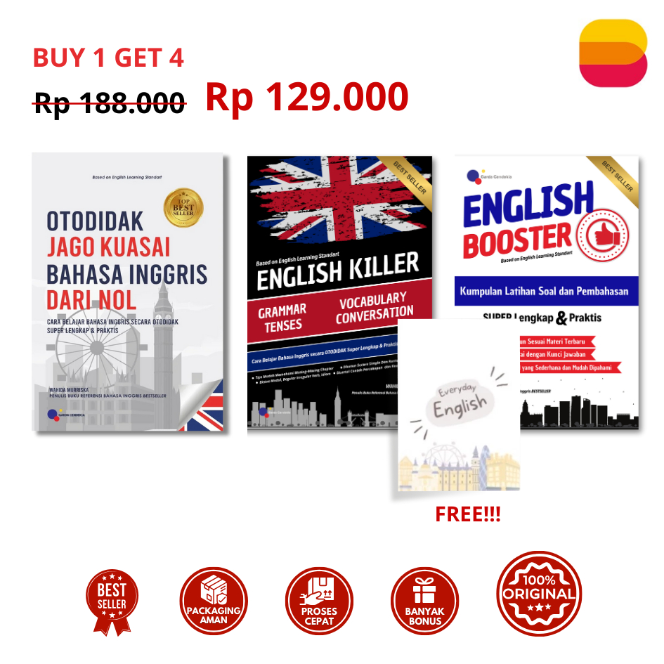 3+1 แพ็คเกจหนังสือภาษาอังกฤษ: Self-Taught English + English Killer + English Booster + Everyday Engl