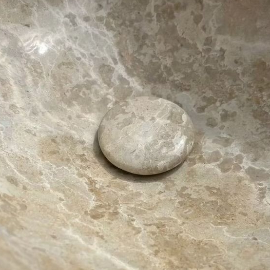 MARBLE CREAM SINK HOLE COVER