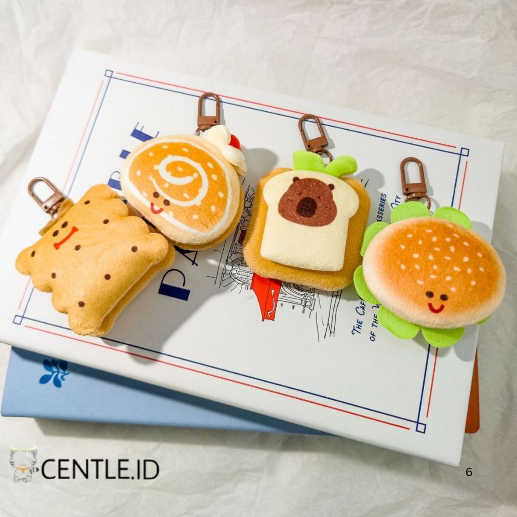GANTUNGAN BAG CHARM KEYCHAIN BURGER BISCUITS MINI AND FRIENDS GK-2006 พวงกุญแจ