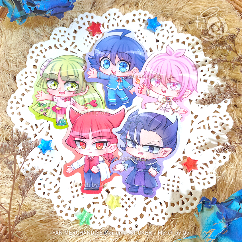 สติ๊กเกอร์ Mairimashita! Iruma-kun สินค้าพัดลม by Qaei: Suzuki Iruma, Asmodeus Alice Azz-kun, Clara 