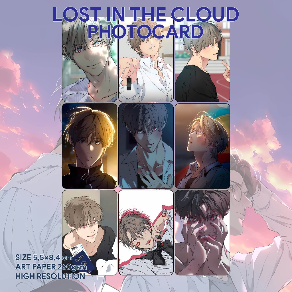 MANHWA BL LOST IN THE CLOUD PHOTCARD/ MANHWA BL PC CONTENDTS 9 ชิ้น