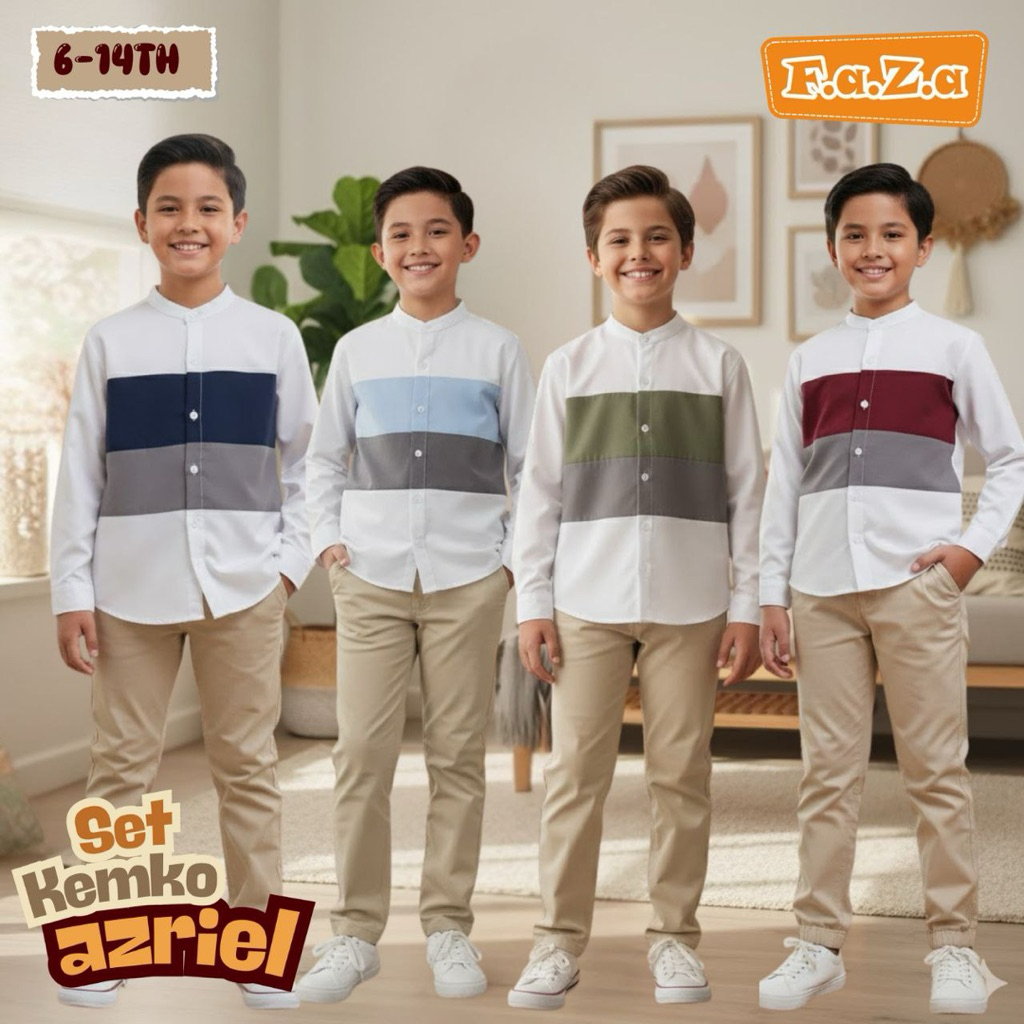 KEMEJA AZRIEL KEMKO SET/ชุดเสื้อโคโกะสําหรับเด็ก