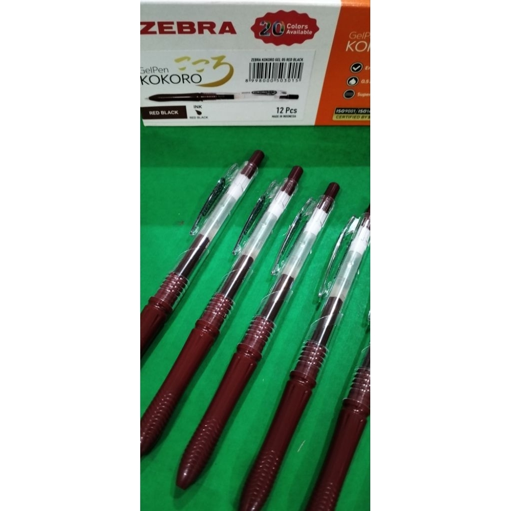 KOKORO RED BLACK GEL PEN ZEBRA Brand LIQUID GEL PEN PRINT PEN