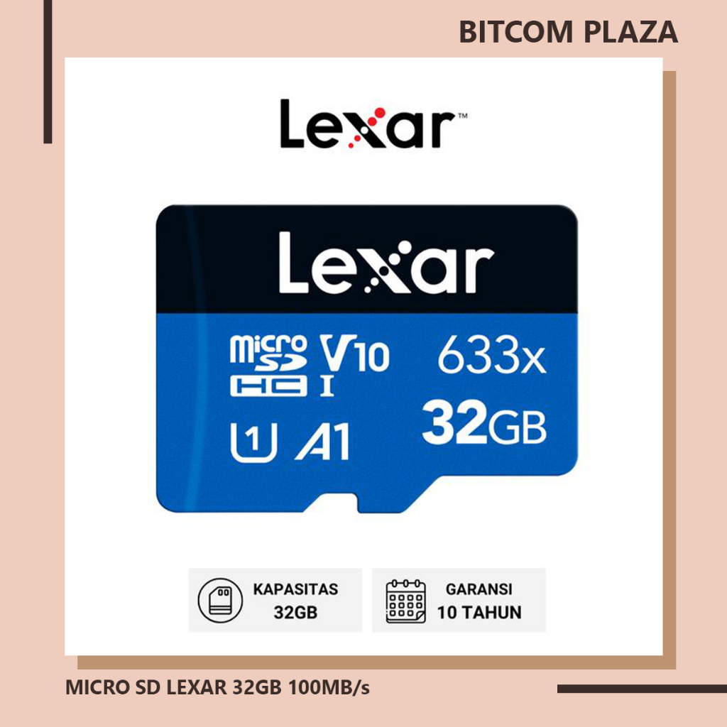MICRO SD LEXAR 32GB ประสิทธิภาพสูง 633x สูงสุด 100Mb/s | BITCOM PLAZA