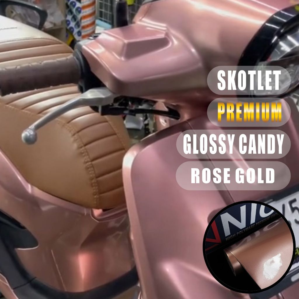 Candy Glossy Rose Gold Sticker Candy Glossy Rose Gold Motorcycle Sticker [METER]