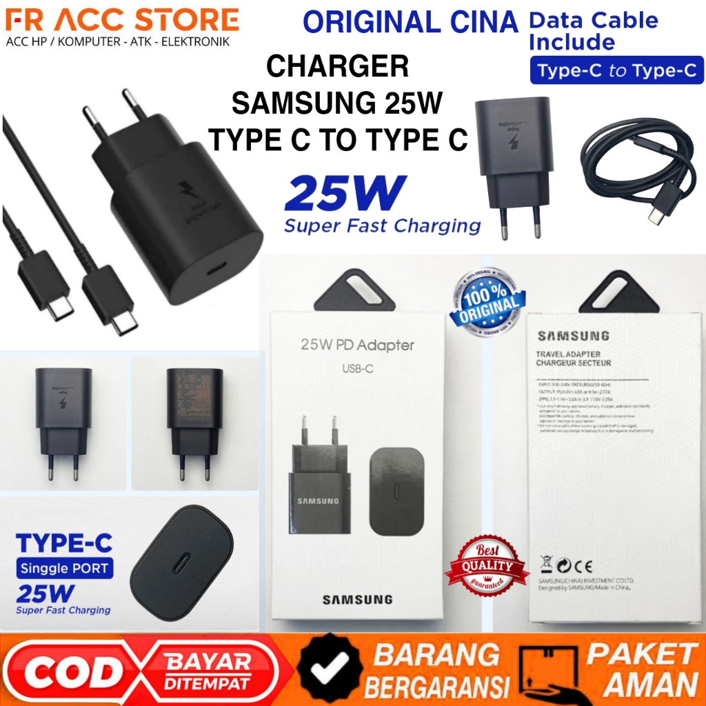 Samsung 25W Fast Charger Type C Original PD 25W CHARGER 25W Samsung Ori Super Fast สายชาร์จ Charger 