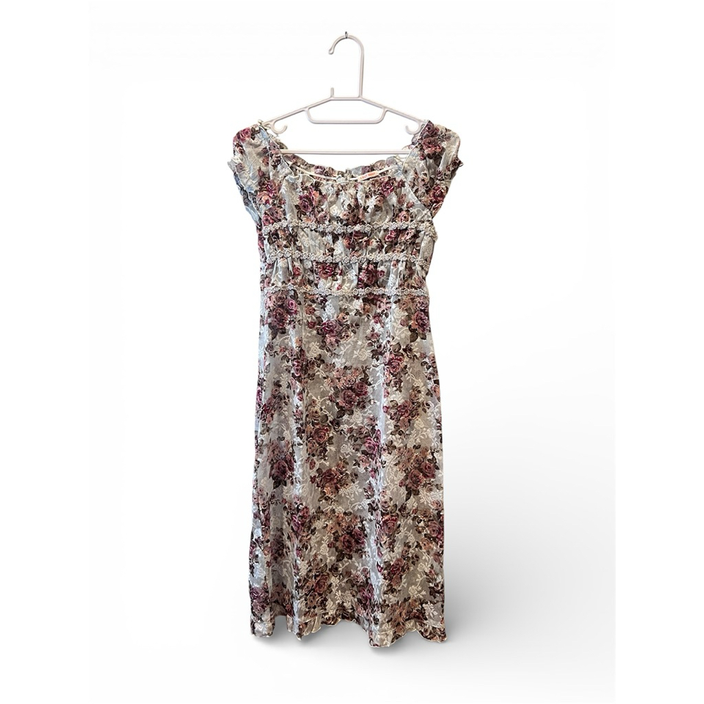 Lavest Rose Mint ดอกไม้ Sheer Dress Brocade Kawaii ไม่ใช่ Liz Lisa Coquette Dollette Y2K Mori Kei Sh