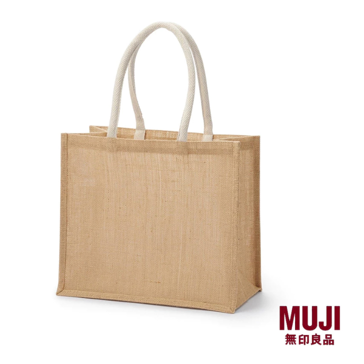 MUJI Jute Bag A6 B5 A4 A3 Reusable Handle Tote Bag 100% ของแท้จากญี่ปุ่น
