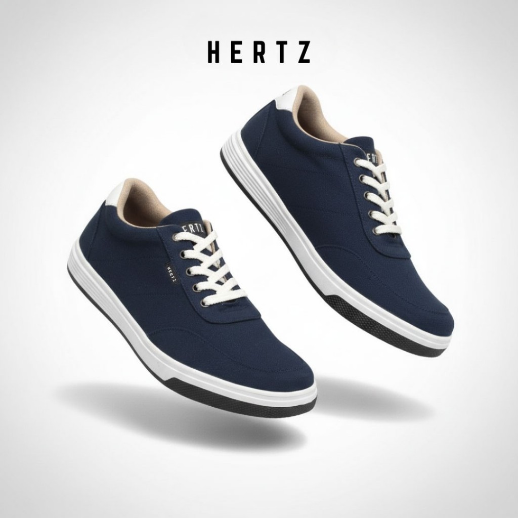 Hertz - รองเท้าผ้าใบผู้ชาย H 4056 Hertz Brand Casual Hangout College รองเท้าผ้าใบสีกรมท่า