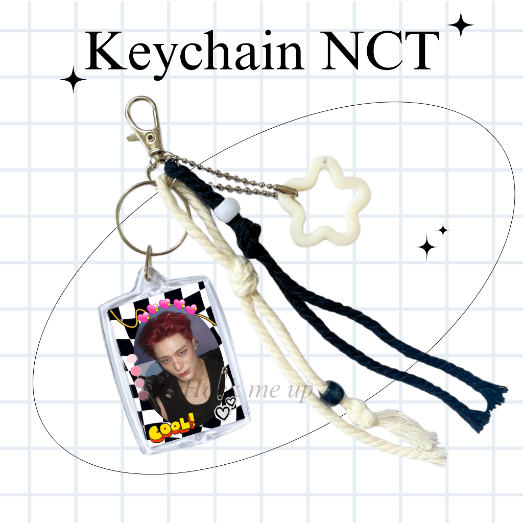 พวงกุญแจ nct dream bag charm keyring Macrame สีดําสีขาว nct dream || พวงกุญแจKpopในฝัน Nct