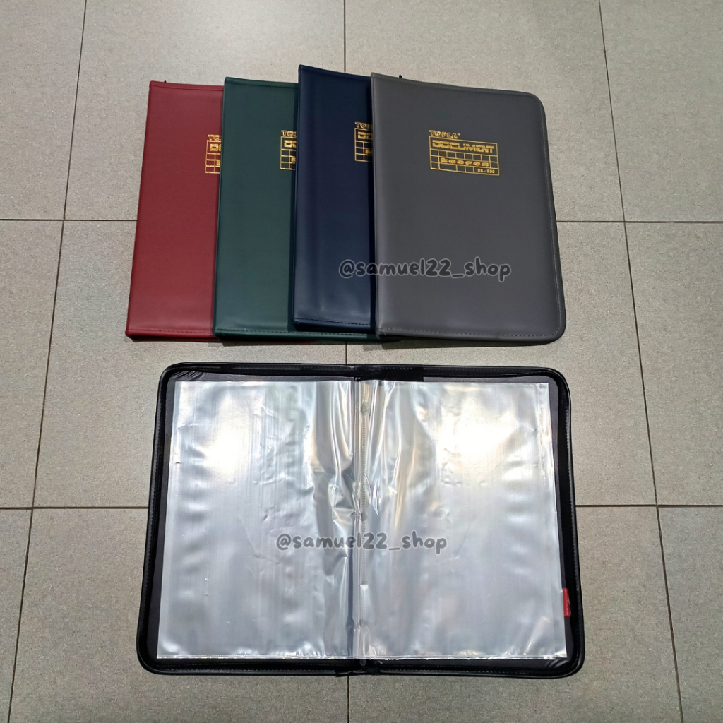 Folder Document Keeper Zipper Folio / F4 40 Pocket TOPLA DK-888 วัสดุหนัง