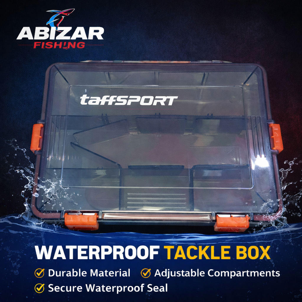 TAFFSPORT 12-Slot อเนกประสงค์กันน้ําตกปลากล่องสีดํา 22.5x17.5x5 ซม.