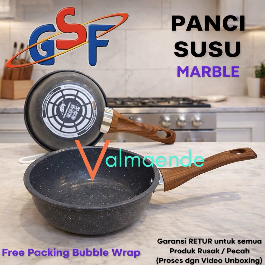 Ready-to-Induction MILK POT MARBLE เครื่องครัวต้มทอด 16 ซม. 1613