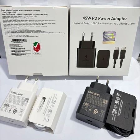 SAMSUNG Charger 45W USB Type C to Type C Original Fast Charging PD 45W