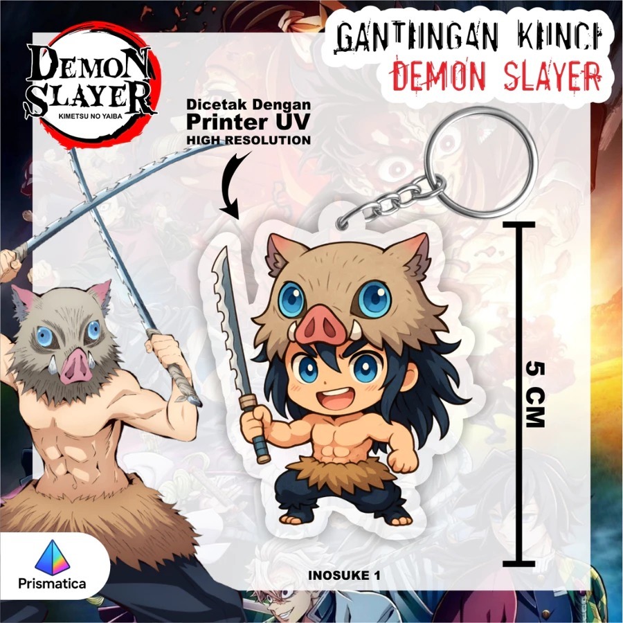 GANTUNGAN Inosuke 01 พวงกุญแจอะคริลิค Demon Slayer Kimetsu No Yaiba พร้อมส่ง