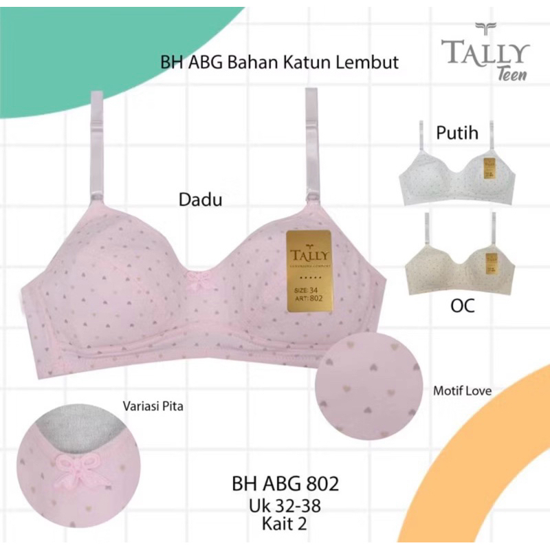 TALLY BRA BH TEENAGER AGG 802 / TALLY BRA BH MINISET TALLY 802 LOVE MOTIF - TALLY BRA BHAGER ABG 802