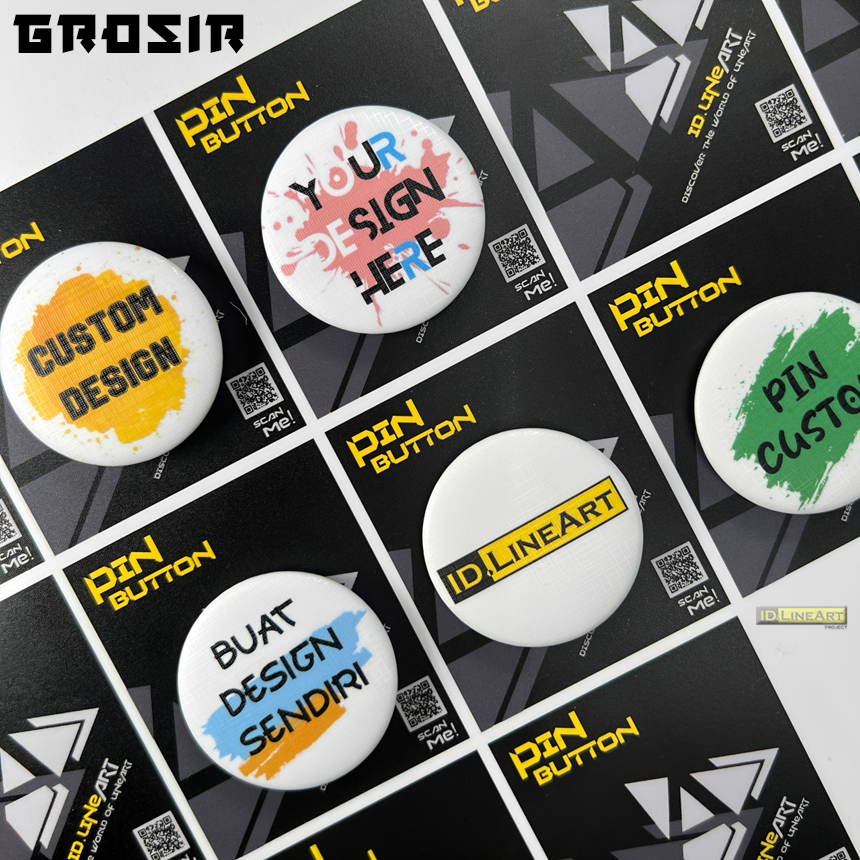 พวงกุญแจปุ่มพิน CUSTOM OWN DESIGN 3D ผ้าใบเคลือบพรีเมี่ยมกันน้ํา 44 มม.