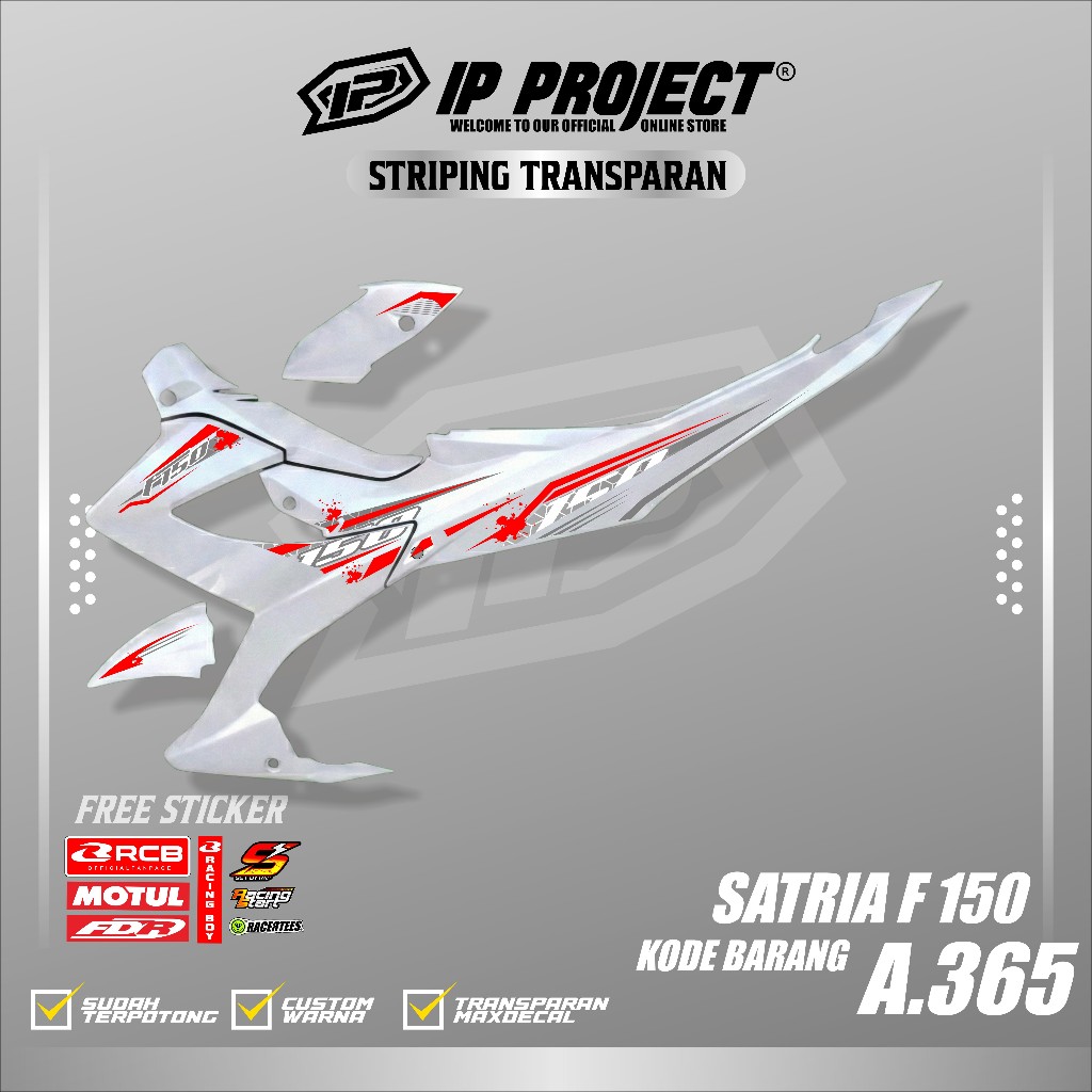 SATRIA FU FACELIFT F150 MOTORCYCLE VARIATION STRIPING CLEAR MATERIAL CODE 365