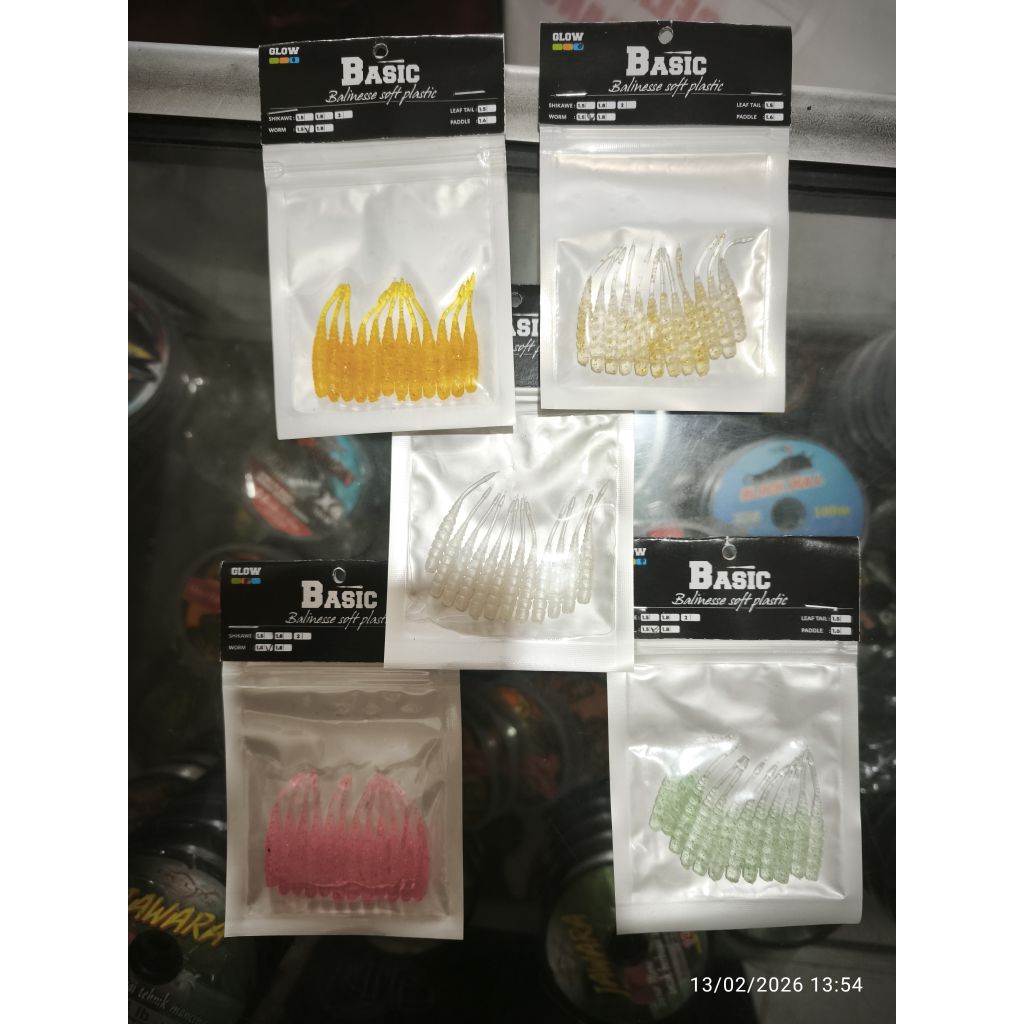 Softlure Shikawe Basic Model Worm Softlure Ajing GID 3.5ซม.