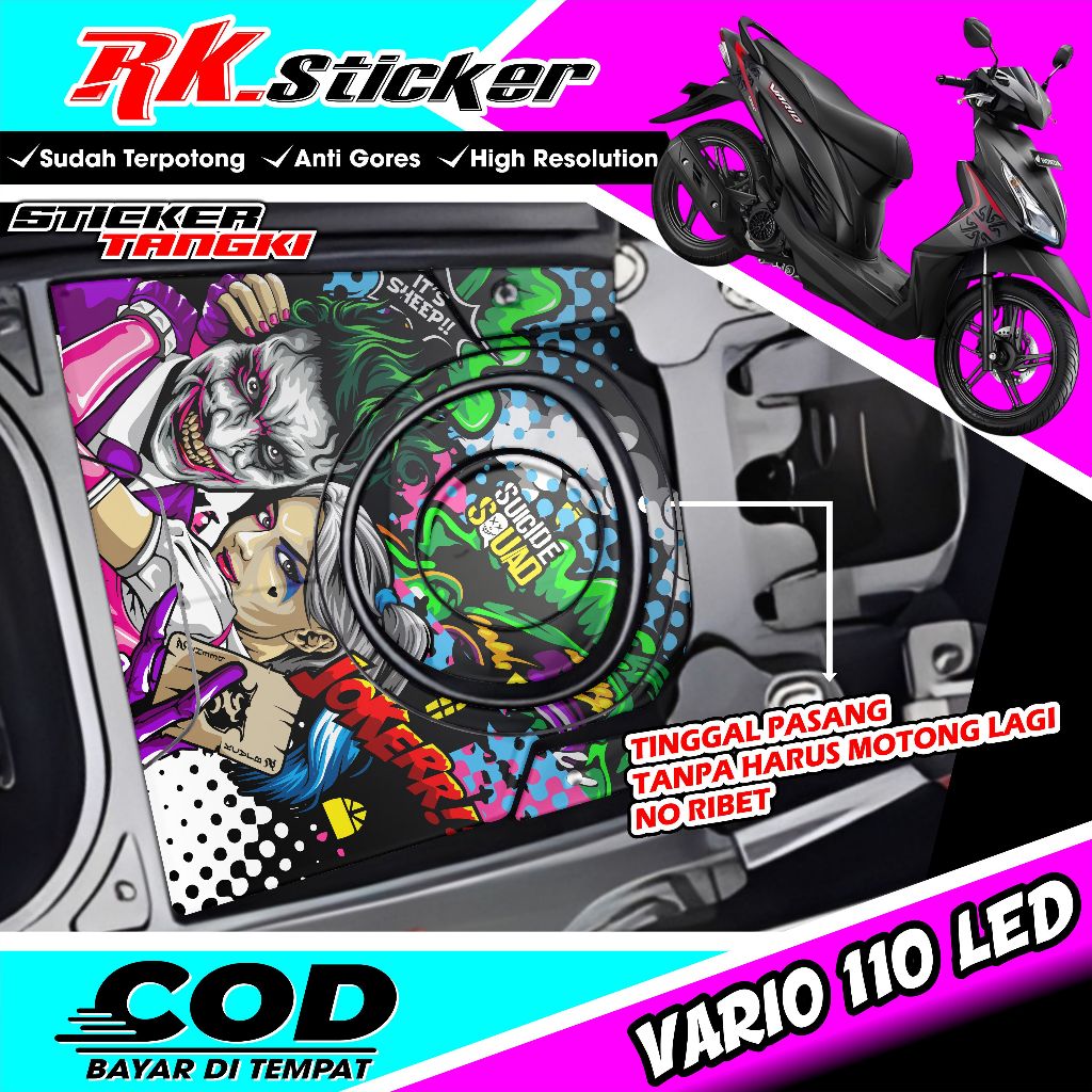 VARIO 110 LED Tank Sticker - VARIO 110 LED Anti-Fade RK Fuel Tank Sticker. 01