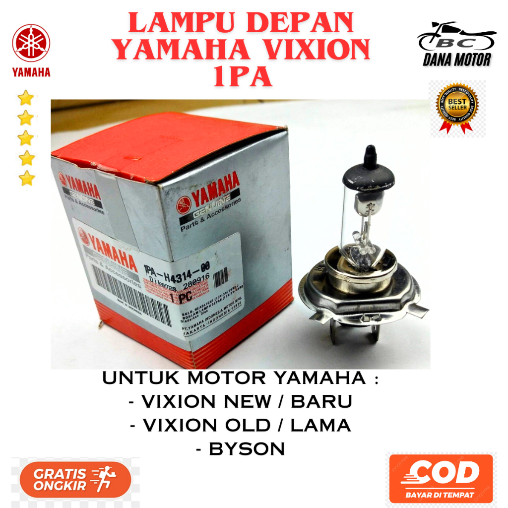 ไฟหน้า Vixion ดั้งเดิม / Yamaha Vixion Old Original Primium หลอดไฟหน้า - 1PA-H4314-00